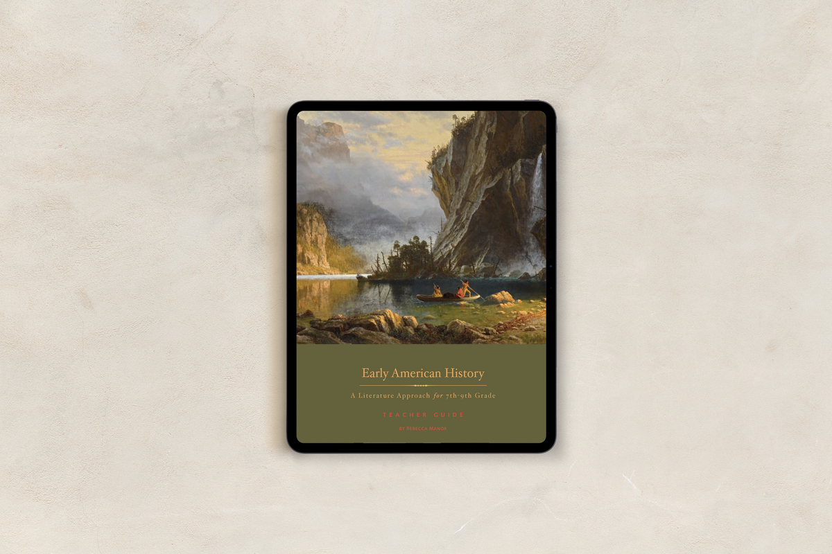 Teacher Guide digital download PDF for Early American History homeschool curriculum pack for 7th, 8th, 9th grade students by Beautiful Feet Books 