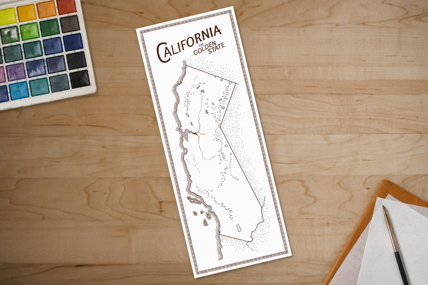 California History map for 4th, 5th, 6th grade homeschool students by Beautiful Feet Books  — printed on heavy-duty cardstock for labeling cities, rivers, and landmarks