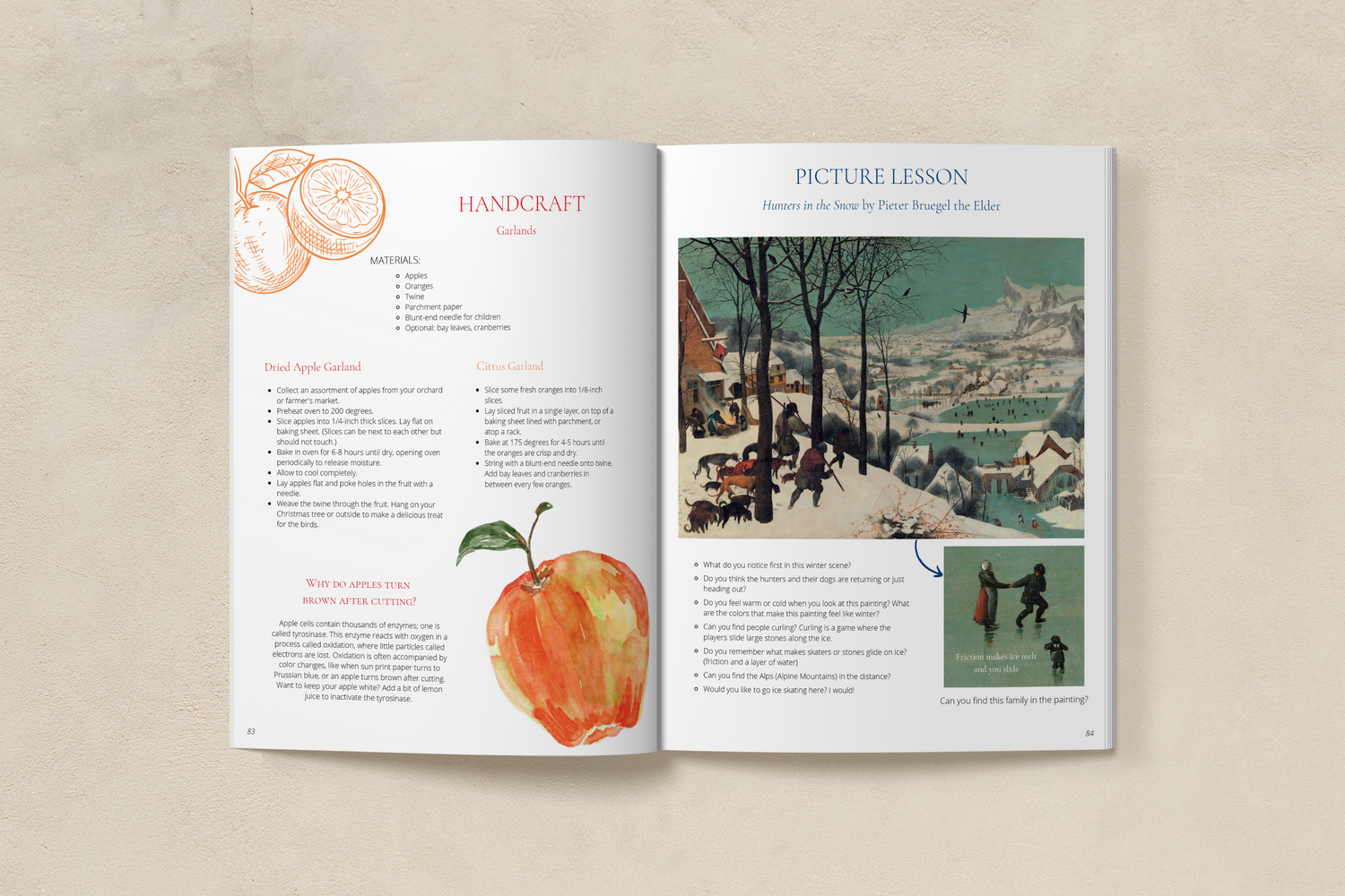 Preview samples of the inside pages of the Teacher Guide book for Seasons Afield homeschool curriculum pack for Kindergarten, 1st, 2nd, 3rd grade students by Beautiful Feet Books