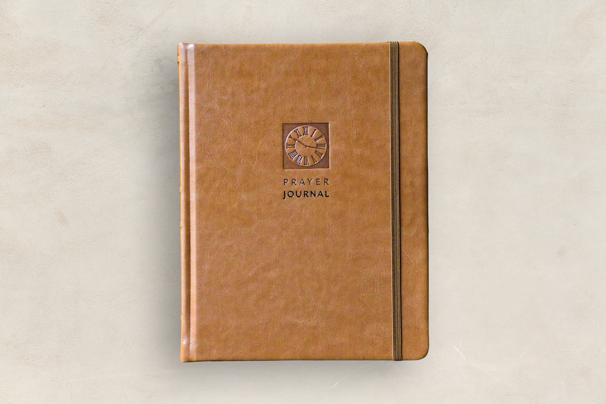 Every Moment Holy prayer journal in brown: 52 weekly entries with Scripture, liturgies, and reflection prompts. A Christian prayer journal for moms.