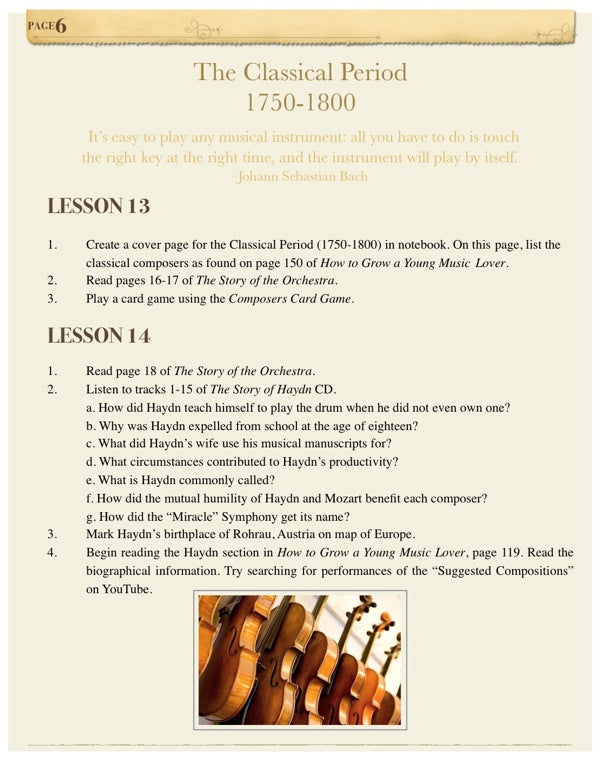 History of Classical Music 4-8 Teacher Guide